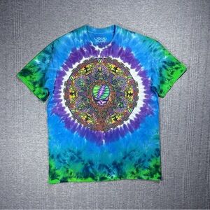 Vintage Grateful Dead Liquid Blue Mandala Tie Dye T Shirt Mens Size Large 2000